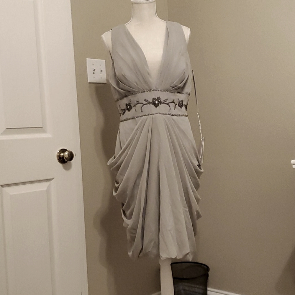 Semi Formal Low Cut V neck Dress